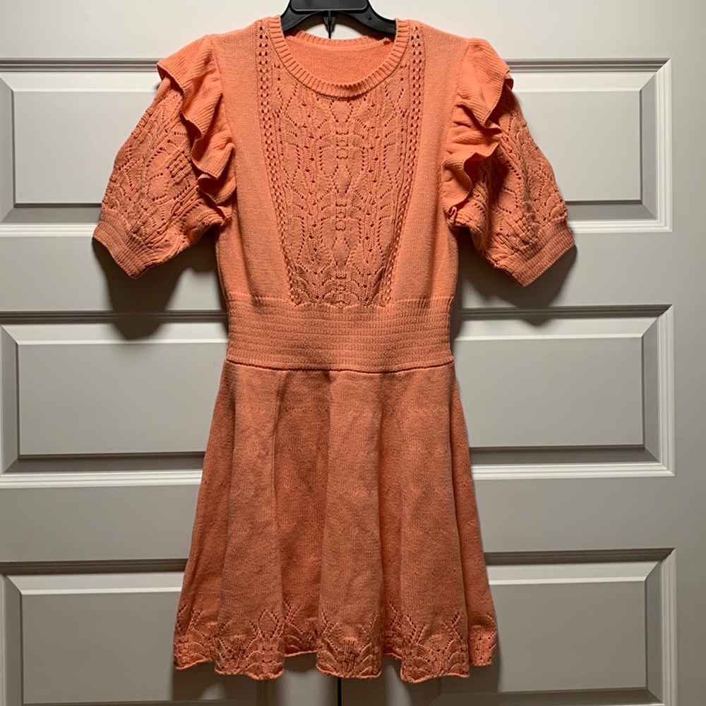 Fashionable crochet sweater dress